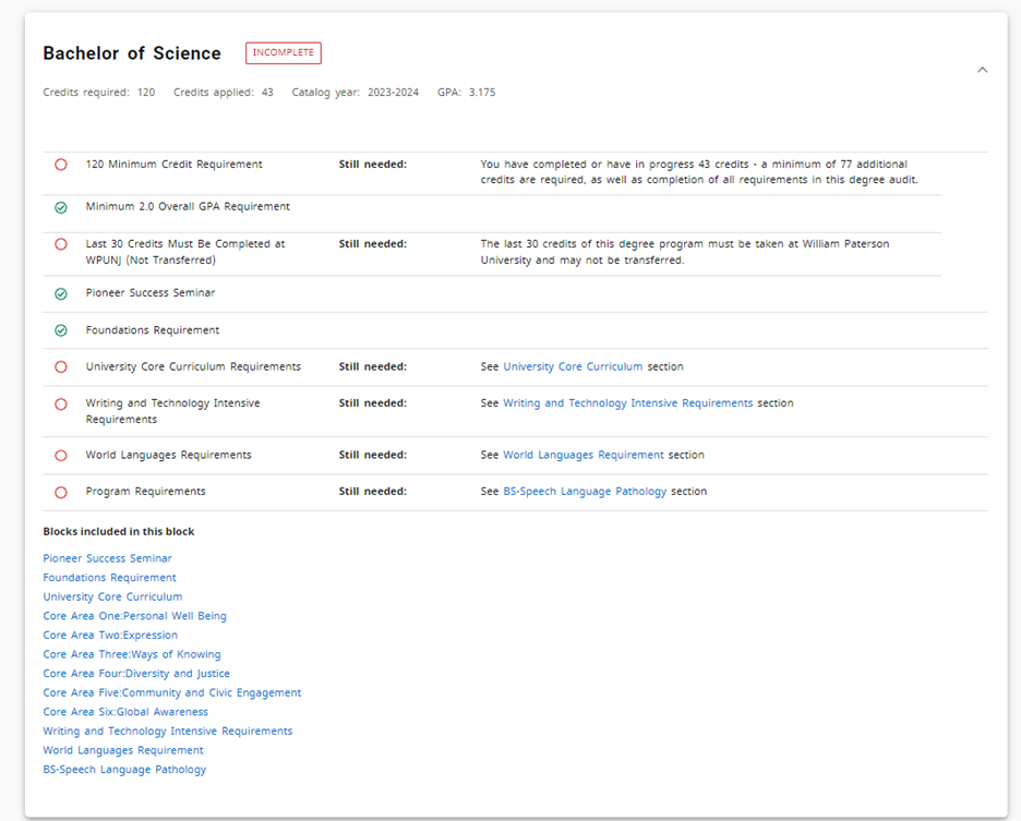 Understanding DegreeWorks–New Dashboard (Students) | William Paterson ...